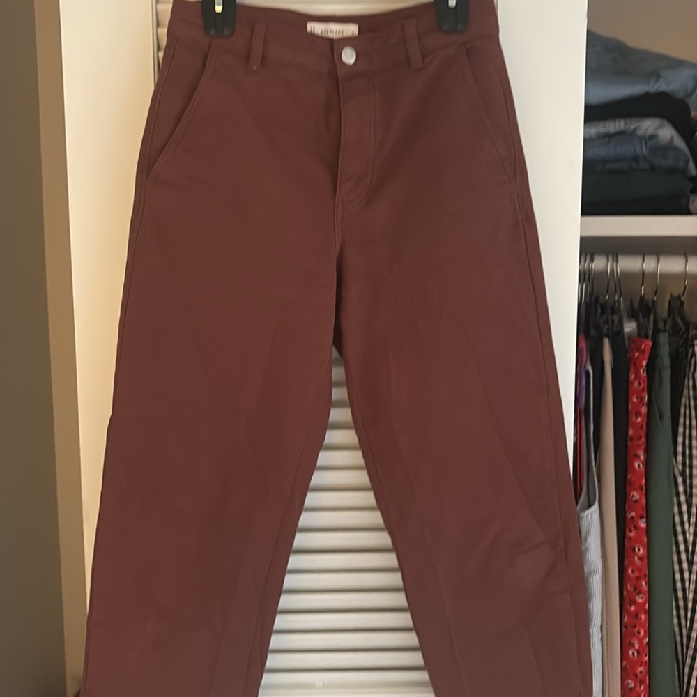 Everlane Women's Utility Straight-Leg Pant in Rosewood, Size 4 Long